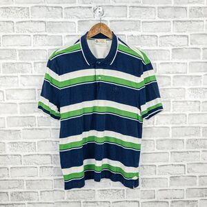 Luxury Vintage Archivio LUIGI BORRELLI 1957 Men's Polo Shirt blue green stripe